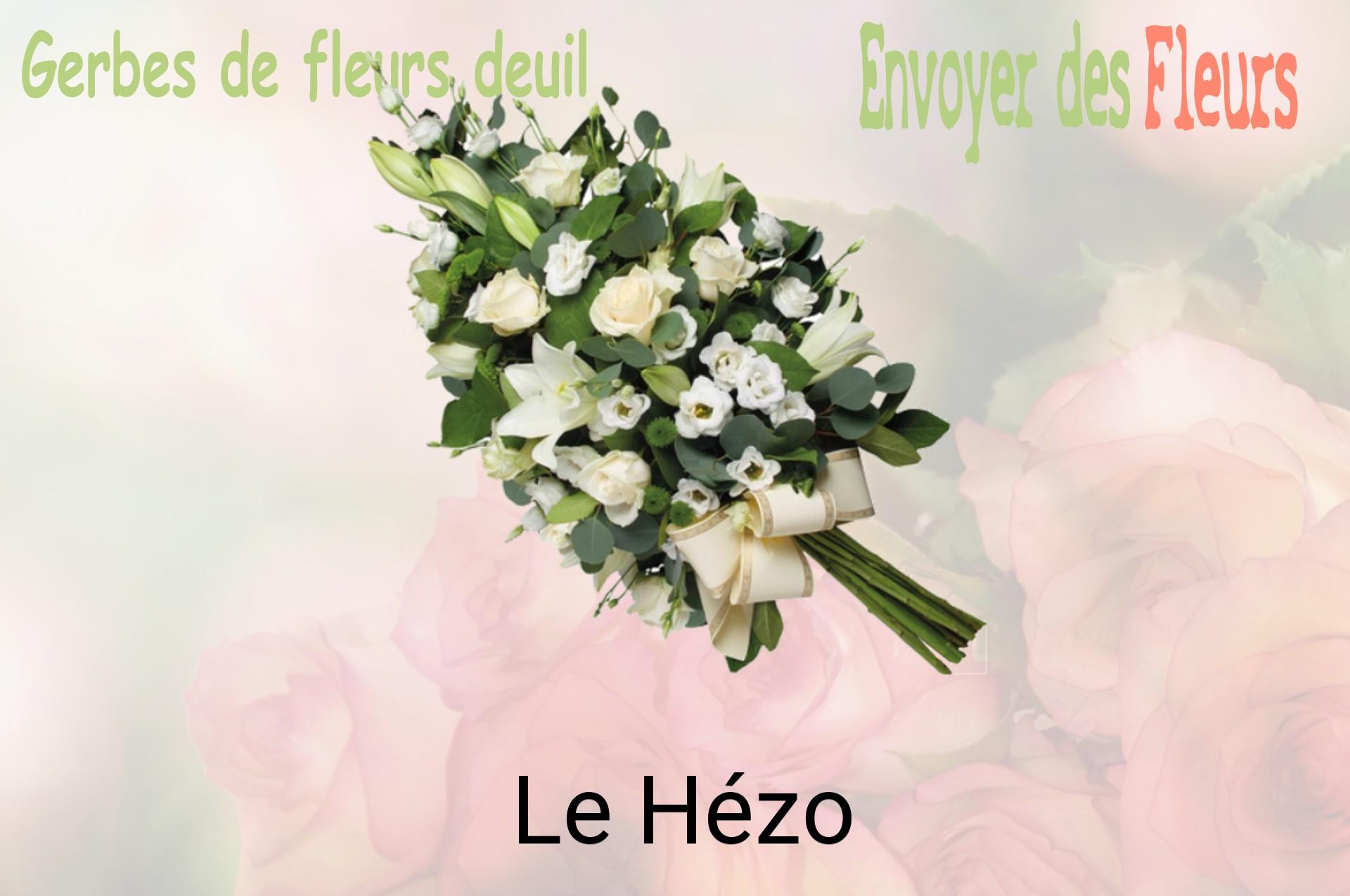 Gerbe de fleurs de deuil livrée à Le Hézo